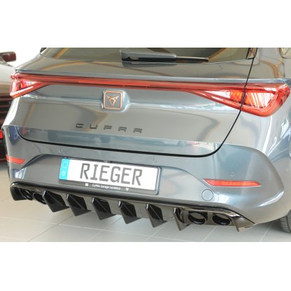 Rieger vložka zadního nárazníku (pro vozy s tažným zařízením) pro Seat Leon KL 5-dvéř. (ST/sportstourer), plast ABS lakovaný do černé lesklé barvy