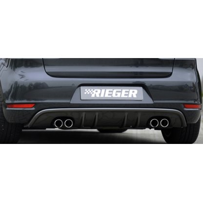 Rieger vložka zadního nárazníku s dvojitými žebry pro Volkswagen Golf 6 kabriolet, plast ABS lakovaný do černé lesklé barvy