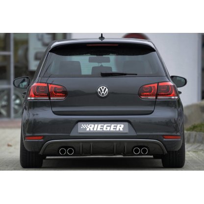 Rieger vložka zadního nárazníku s dvojitými žebry pro Volkswagen Golf 6 kabriolet, plast ABS lakovaný do černé lesklé barvy