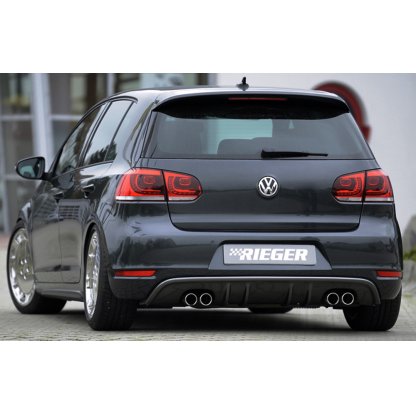 Rieger vložka zadního nárazníku s dvojitými žebry pro Volkswagen Golf 6 kabriolet, plast ABS lakovaný do černé lesklé barvy