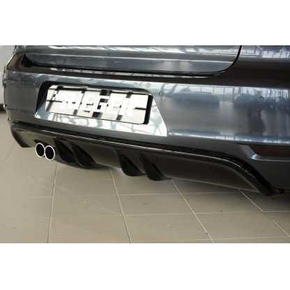Rieger vložka zadního nárazníku s dvojitými žebry pro Volkswagen Golf 6 vč. GTD 3-dvéř., 5-dvéř., kabriolet, plast ABS lakovaný do černé lesklé barvy
