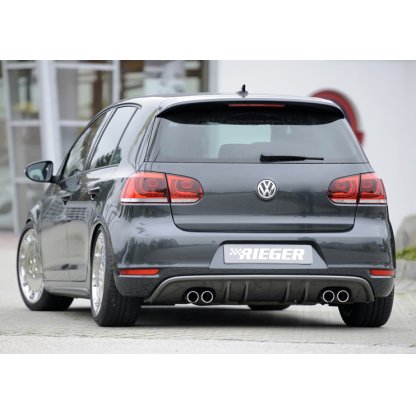 Rieger vložka zadního nárazníku s dvojitými žebry pro Volkswagen Golf 6 vč. GTD 3-dvéř., 5-dvéř., kabriolet, plast ABS s povrchovou úpravou Carbon-Look, pro dvojité koncovky na obou stranách
