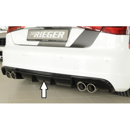 Rieger vložka zadního nárazníku (Typ: 88142) pro Audi A3 S3 8V 3-dvéř. (hatchback 8V1), 5-dvéř. (sportback 8VA) před faceliftem, plast ABS lakovaný do černé lesklé barvy