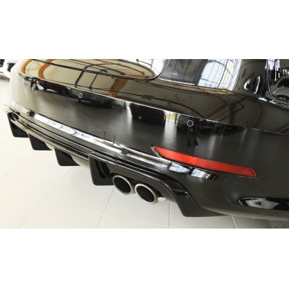 Rieger vložka zadního nárazníku (Typ: 88158) pro Audi A3 S3 8V 3-dvéř. (convertible 8V7), 5-dvéř. (sedan 8VS) před faceliftem, plast ABS lakovaný do černé lesklé barvy