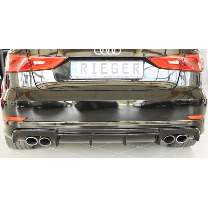 Rieger vložka zadního nárazníku (Typ: 88158) pro Audi A3 S3 8V 3-dvéř. (convertible 8V7), 5-dvéř. (sedan 8VS) před faceliftem, plast ABS lakovaný do černé lesklé barvy
