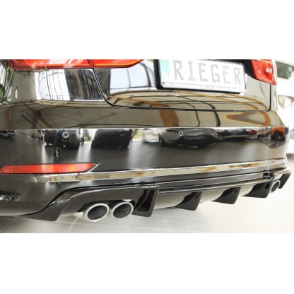 Rieger vložka zadního nárazníku (Typ: 88158) pro Audi A3 S3 8V 3-dvéř. (convertible 8V7), 5-dvéř. (sedan 8VS) před faceliftem, plast ABS lakovaný do černé lesklé barvy