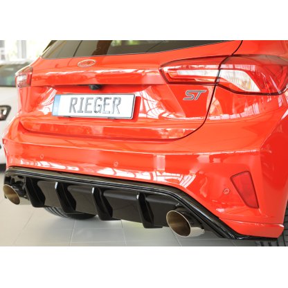 Rieger vložka zadního nárazníku (Typ: 88194) pro Ford Focus 4 DEH 5-dvéř. (hatchback), plast ABS lakovaný do černé lesklé barvy