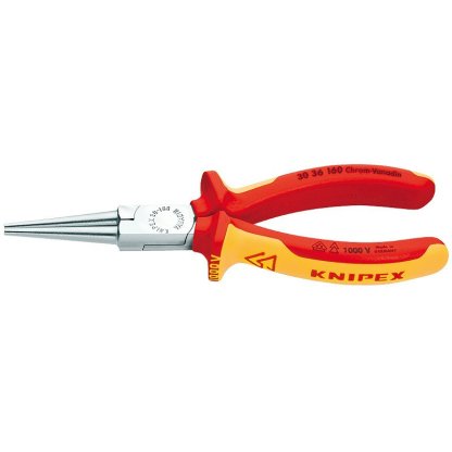 Rovné kulaté kleště 160 mm Knipex typu Langback chromované - 3036160
