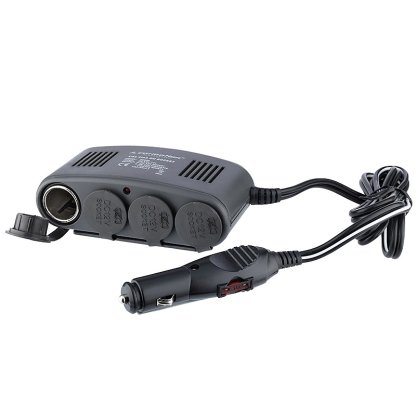 Rozčtyřka 12V (3x12V + 1x zapalovač), kabel 1m, pojistka 10A, 58606