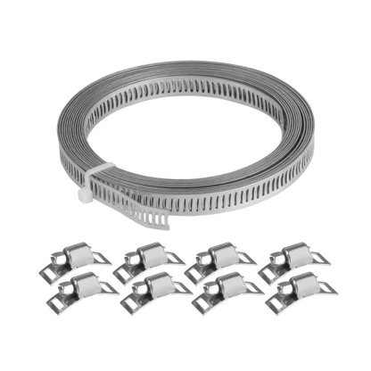 Sada 8 kovových hadicových spon a 8ks upínacích svorek 8mm x 3m, 86084