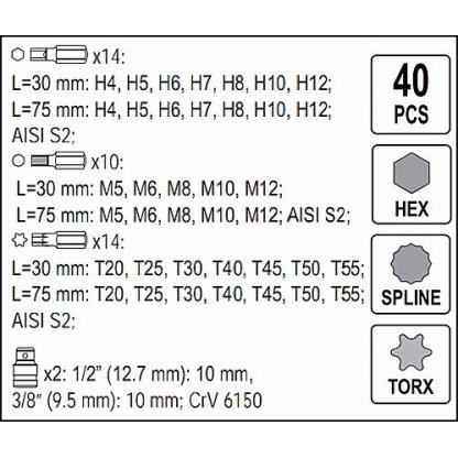 Sada bitů 40 ks box - YT-0400
