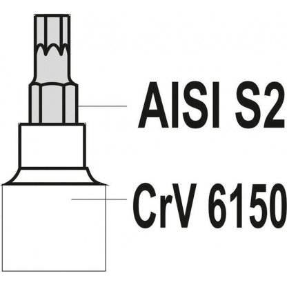 Sada hlavic s bity TORX s otvorem 1/4" a 3/8" 12 ks - YT-04332