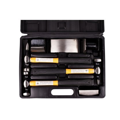 Sada klempířských kladiv, 3 kladiva a 4 babky - HT211301