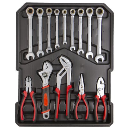 Sada nářadí, Gola sada 1/2" a 1/4", ráčnové klíče, 428 ks - HT494002