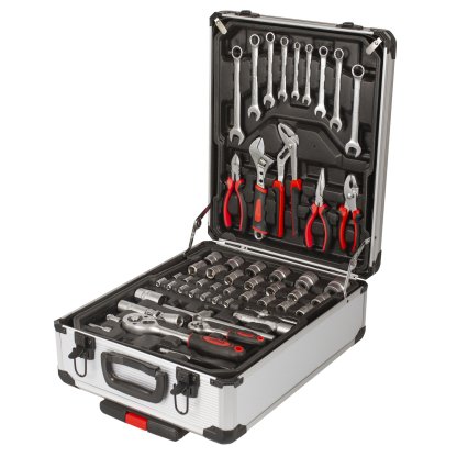Sada nářadí v hliníkovém kufru s Gola sadou 1/2" a 1/4", 186 ks - K6101