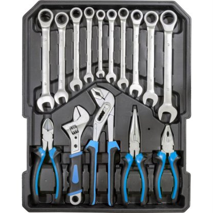 Sada nářadí v kufru s gola sadou 1/2", 1/4", 500 ks, Güde 39004