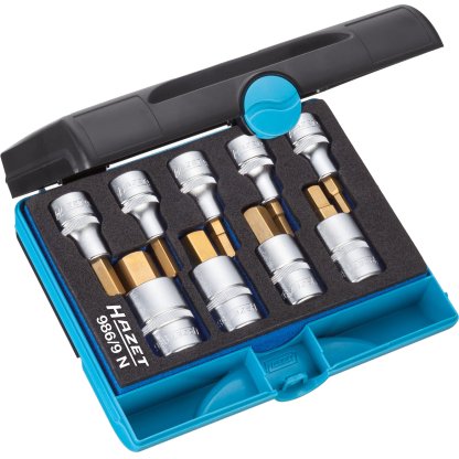 Sada nástrčných hlavic 1/2", 9 ks, TIN, Hazet 986/9N