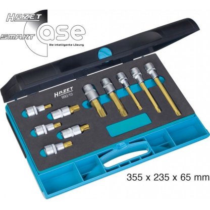 Sada nástrčných hlavic XZN 1/2", 10 ks, TIN, Hazet 990/10