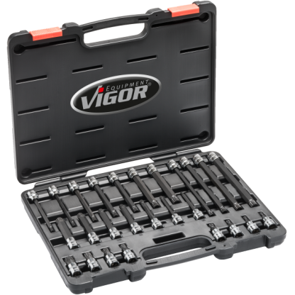 Sada nástrčných hlavic XZN 3/8” v kufru, 26 ks - V6018