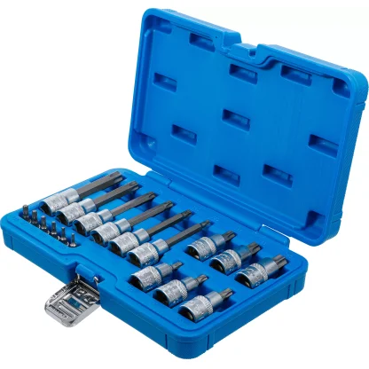 Sada nástrčných klíčů, Torx, 1/4", 1/2", T10 - T60, 18 ks - B5173