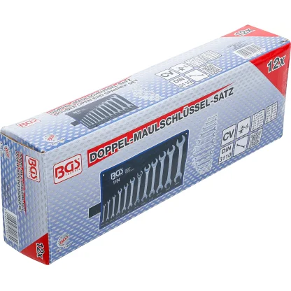Sada oboustranných plochých klíčů, 6 - 32 mm, 12 ks - B1184