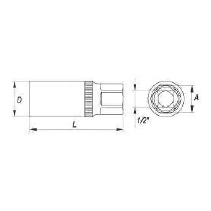 Sada stahovadel na závrtné šrouby 1/2" (šteft) M6 - M12 4ks YATO - YT-0620