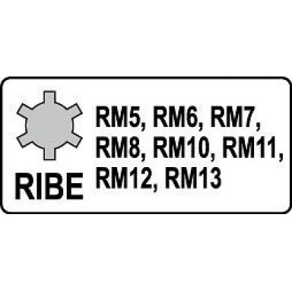 Sada vnějších rázových nástrčných klíčů 1/2" RIBE RM5-RM13, 8 ks - YT-1068