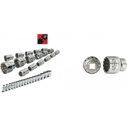 Sada vnitřních nástrčných klíčů 1/2" s Multiprofilem 10-32mm 17 ks Vigor - V1898