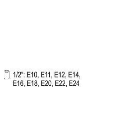 Sada vnitřních nástrčných klíčů 1/2" TORX E10-E24 9 ks YATO - YT-0521