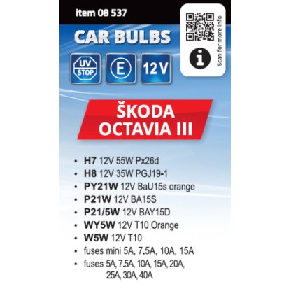 Sada žárovek ŠKODA OCTAVIA III H7+H8, 08537