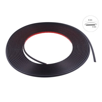 Samolepící lišta černá matná 6mm x 8m, 63752