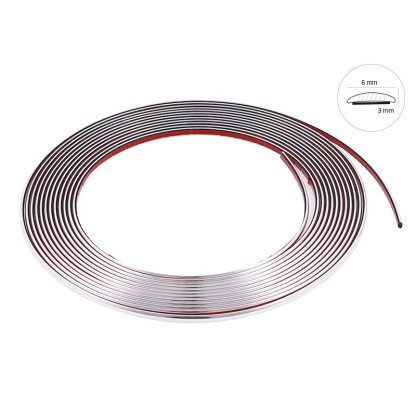 Samolepící lišta chrom 6mm x 8m, 63750