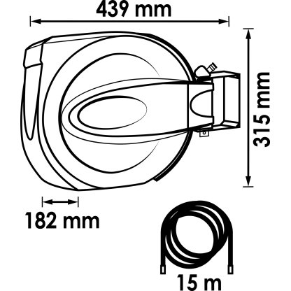 Samonavíjecí buben s hadicí pro stlačený vzduch 15m, průměr 10mm - V7143-10