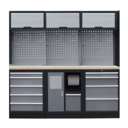 Sestava 6-ti ks PROFI dílenského nábytku 2040 x 495 x 2000 mm - TGS1301RRRDD Grey