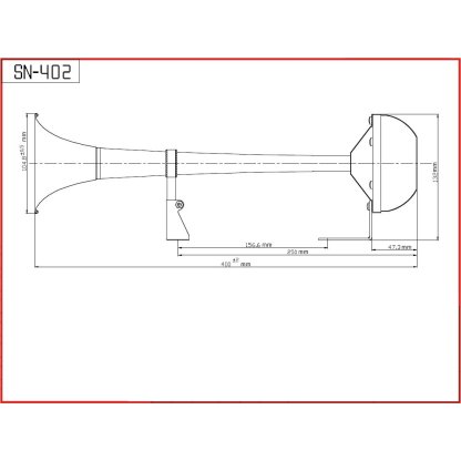 Singl-fanfára 400mm, nerezová, 12V, elektromagnetická