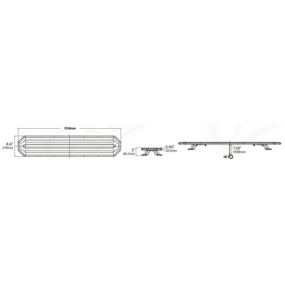 SLIM LED rampa 1530mm, oranžová, 12-24V, 36+216LED, ECE R65