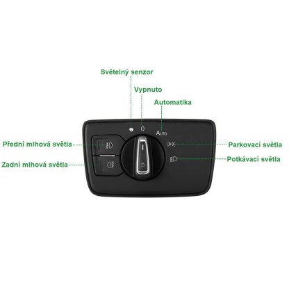 Spínač světel pro automatické rozsvěcování VW Passat B8