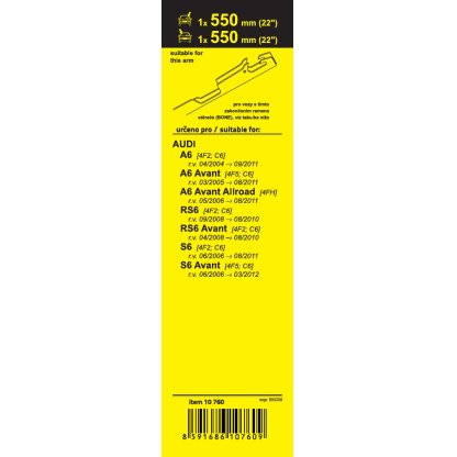 Stěrače FLAT SET (BONE) 550+550mm, 10760