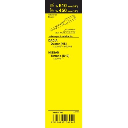 Stěrače FLAT SET (TALON) 610+450mm, 10695