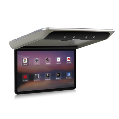 Stropní LCD monitor 13,3" s OS. Android USB/SD/HDMI/FM, dálkové ovládání se snímačem pohybu, šedý
