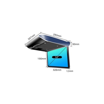 Stropní LCD monitor 14" s OS. Android HDMI / USB, dálkové ovl. se snímačem pohybu, 4 barvy krytu