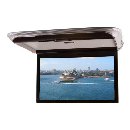 Stropní LCD monitor 17,3" s OS. Android USB/HDMI/IR/FM, dálkové ovládání se snímačem pohybu, šedá