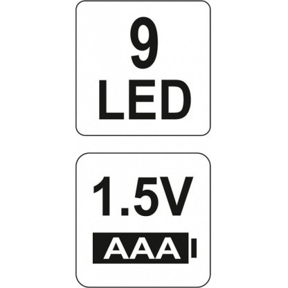Svítilna kapesní 9 LED (ALU) YT-08570