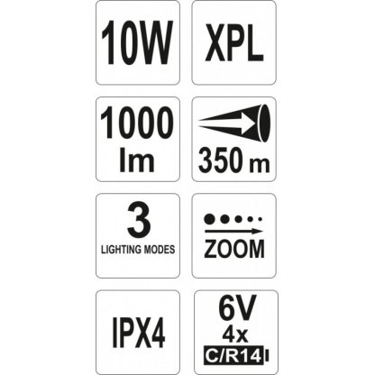 Svítilna LED XP-L CREE 10W, 1000 lm - YT-08567
