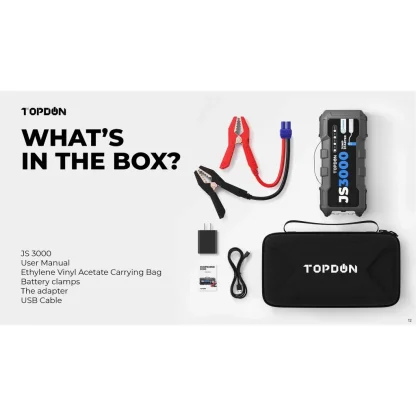 TOPDON Car Jump Starter JumpSurge 3000, 24 000 mAh