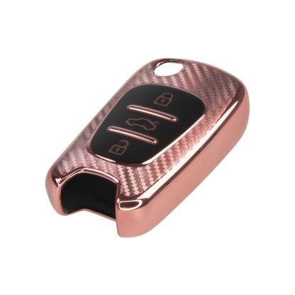 TPU obal pro klíč Hyundai/Kia, carbon růžový