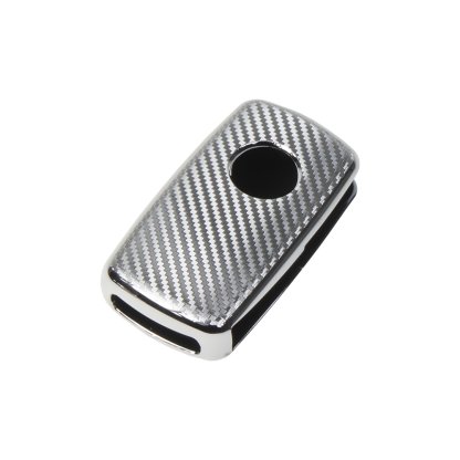TPU obal pro klíč Škoda, VW, Seat, carbon silver