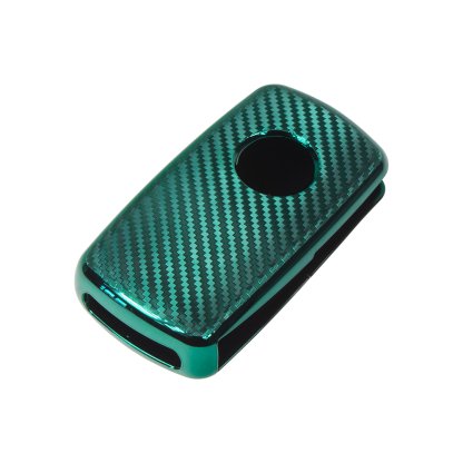 TPU obal pro klíč Škoda, VW, Seat, carbon zelený