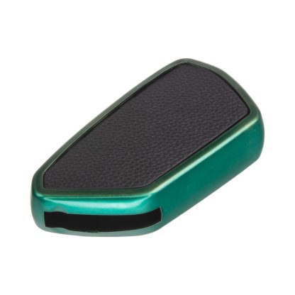TPU obal pro klíč Škoda, VW, Seat, zelený-kůže