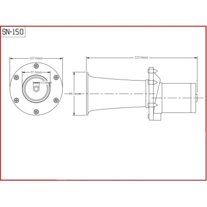 Trumpeta plast 225mm, chrom, 12V